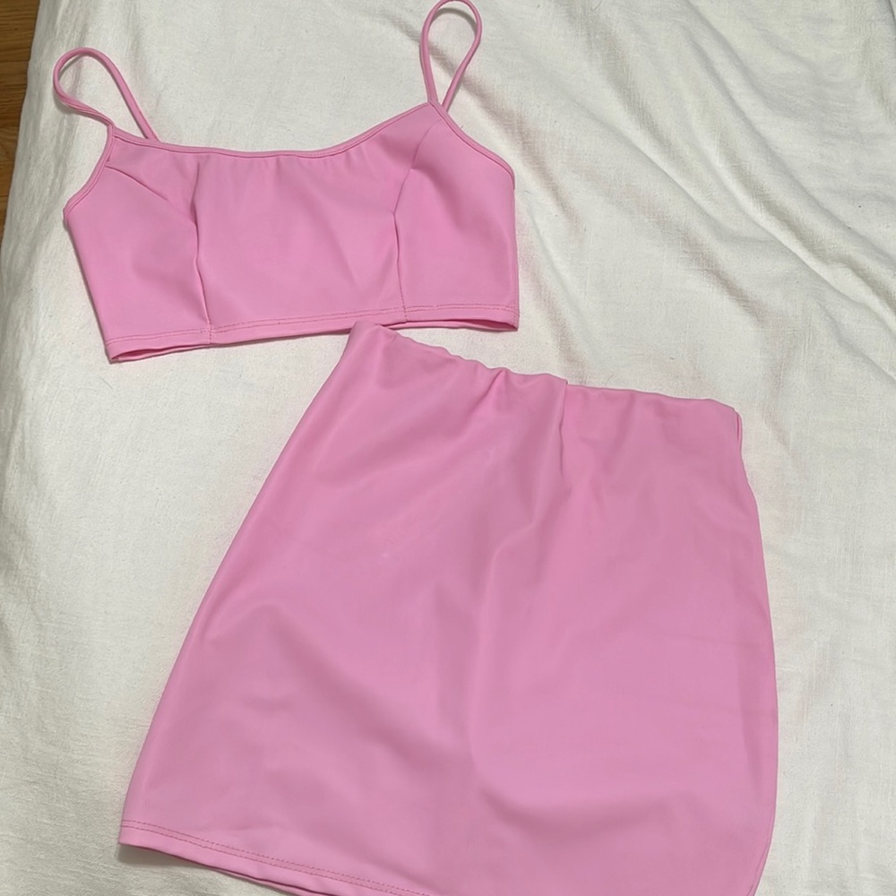 Reflective 2 piece skirt set
